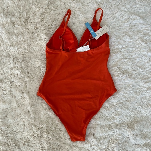 CUPSHE Women's One Piece Swimsuit Tummy Control V Neck Bathing Suits - Picture 4 of 4